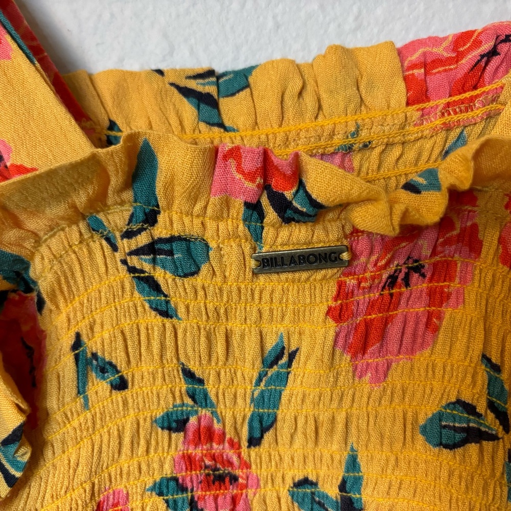 Billabong Women’s To the Point Floral Tank Top, in Gold, Size Small - Picture 6 of 7